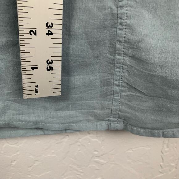 Johnny Was Shirt Dress Blue Painter Smock Embroidered Pockets Pintuck Size Small - Picture 9 of 10